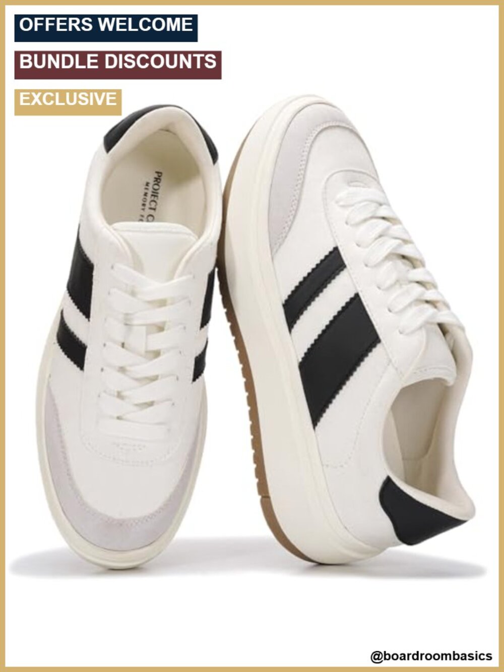 Platform Fashion Sneakers with Memory Foam Insole Non-Slip Lightweight Lace-Up